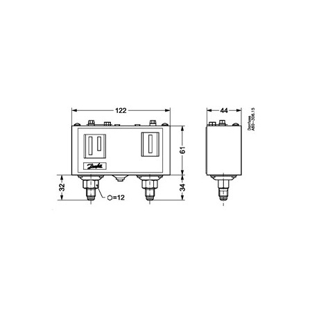 Danfoss dual pressure switch KP-15 (Auto) 060-126566